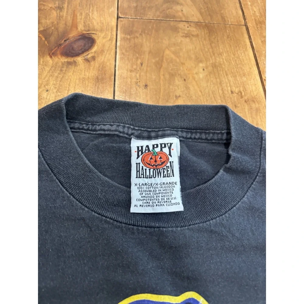 Vintage 90s Happy Halloween Feelin' Witchy T-Shirt Men's XL Black Graphic Tee